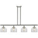 Ballston Large Bell 4 Light 48 inch Brushed Satin Nickel Island Light Ceiling Light in Clear Glass, Ballston