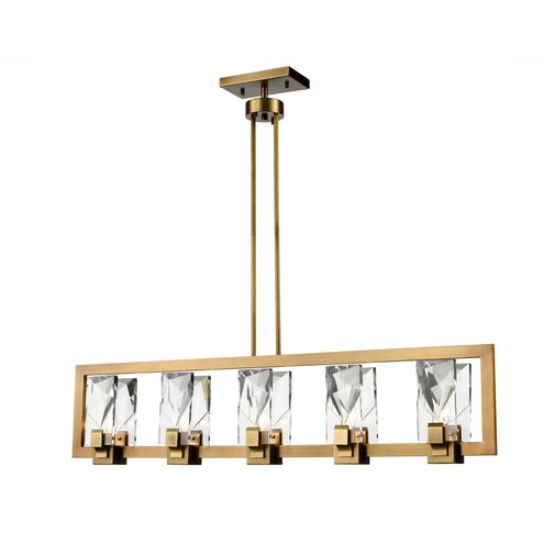 Horizon 5 Light 5 inch Aged Brass Chandelier Ceiling Light