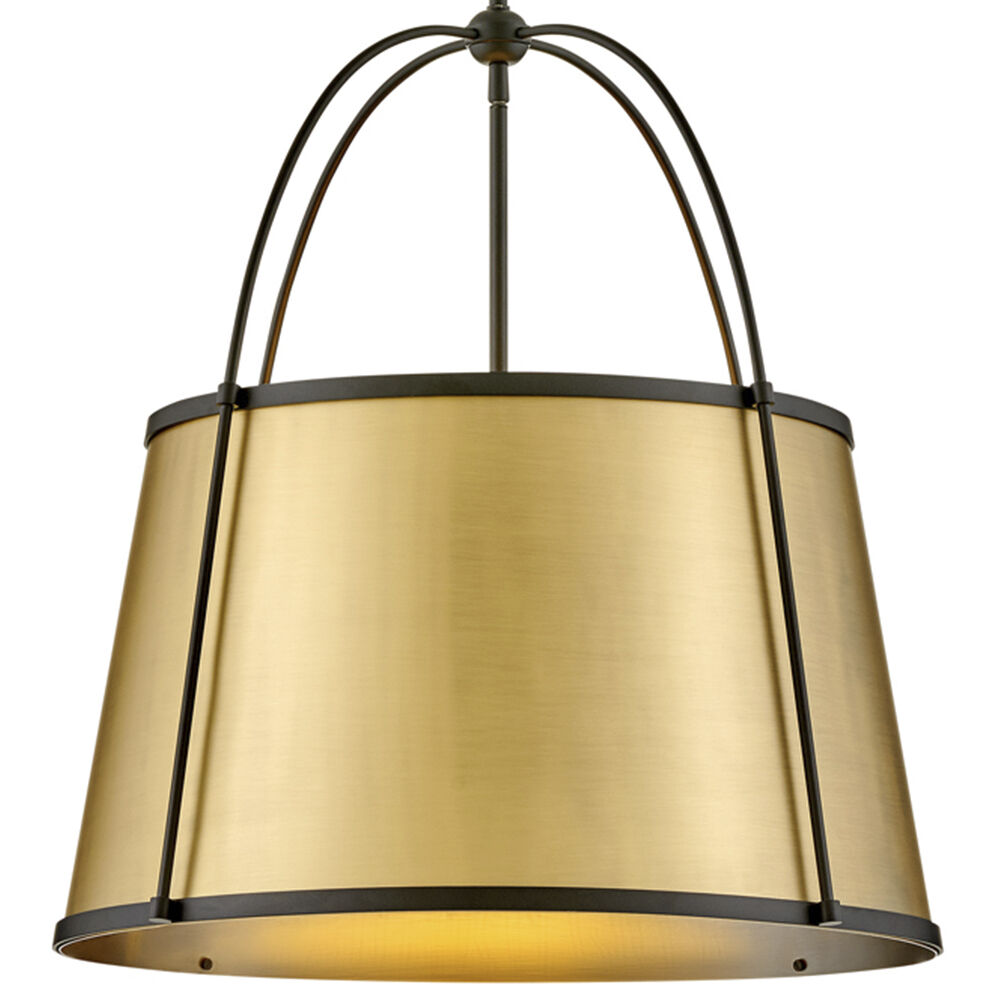 Clarke 4 Light 24.5 inch Black with Lacquered Dark Brass accents Chandelier Ceiling Light