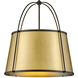 Clarke 4 Light 24.5 inch Black with Lacquered Dark Brass accents Chandelier Ceiling Light