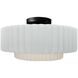 Radiance Collection - Pleated Tier 1 Light 14.5 inch Gloss White and Matte Black Semi-Flush Ceiling Light in Replaceable Bulb, 14.5W x 7.25H, Form+Finish+Function