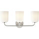Laphia 3 Light 22 inch Brushed Nickel Bathroom Vanity Light Wall Light