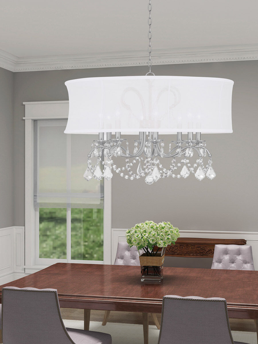 Newcastle 8 Light 28 inch Brushed Nickel Chandelier Ceiling Light