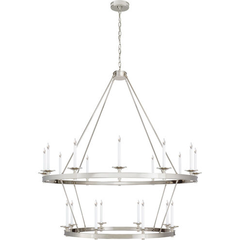 Chapman & Myers Launceton 20 Light 53 inch Polished Nickel Two Tiered Chandelier Ceiling Light, Grande
