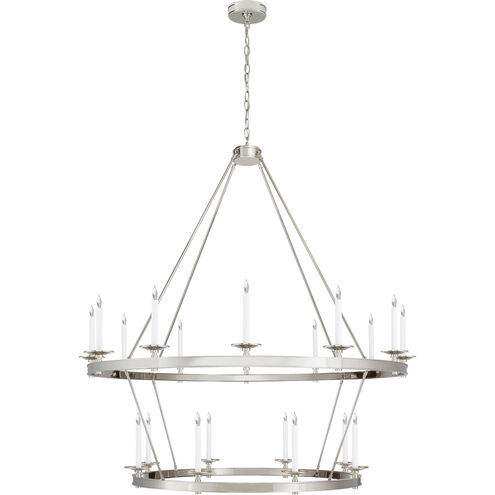 Chapman & Myers Launceton 20 Light 53.25 inch Polished Nickel Two Tiered Chandelier Ceiling Light, Grande