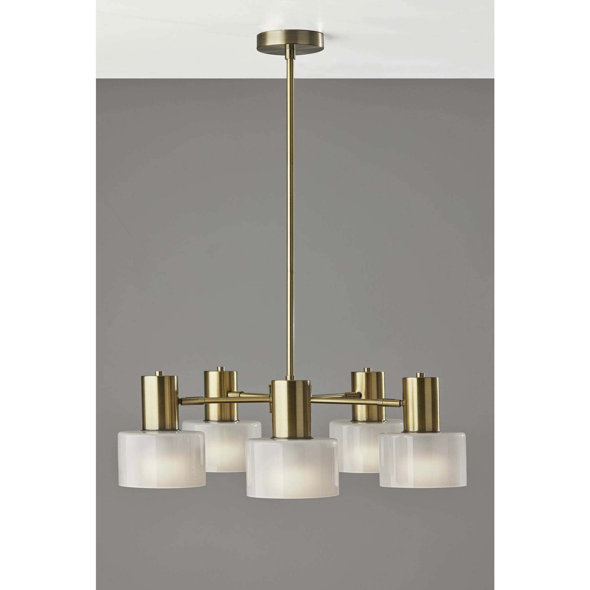 Rhodes 5 Light 25 inch Antique Brass Chandelier Ceiling Light