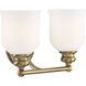 Melrose 2 Light 14.5 inch Warm Brass Bathroom Vanity Light Wall Light, Essentials