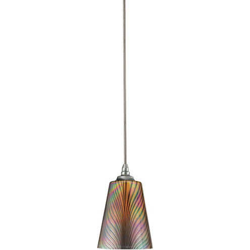 Signature 1 Light 6 inch Brushed Steel Pendant Set Ceiling Light