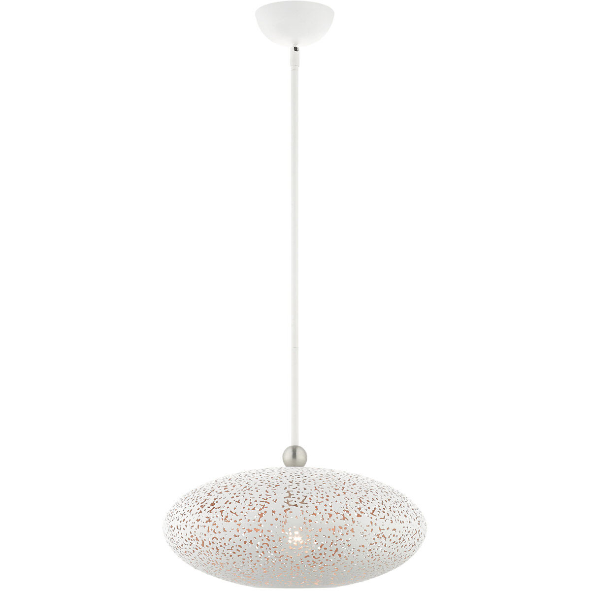 Charlton 1 Light 16 inch White with Brushed Nickel Accents Pendant Ceiling Light