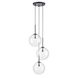Delilah LED 17 inch Black Multi Port Pendant Ceiling Light in Clear