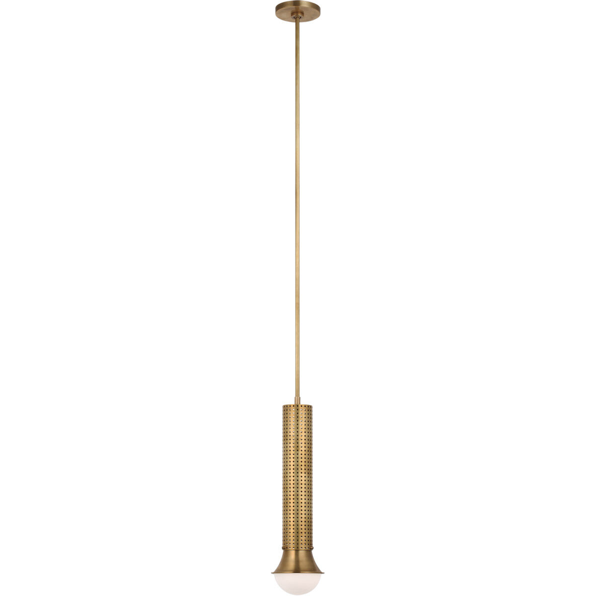 Kelly Wearstler Precision LED 4.5 inch Antique-Burnished Brass Elongated Pendant Ceiling Light, Petite