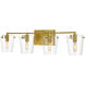 Arlo 4 Light 32 inch Black/Satin Brass Bath Vanity Light Wall Light