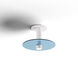 Combi LED 9 inch Matte White Pendant Ceiling Light in Blue Glass, Suspension / Flush Mount 2-in-1