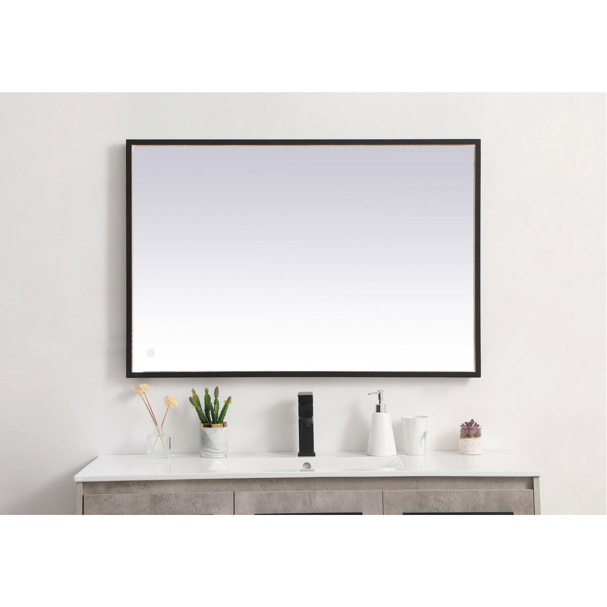Pier 30 X 27 inch Black LED Mirror