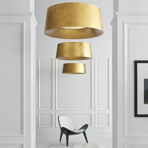 Barbara Barry Halo 3 Light 27.5 inch Gild Hanging Shade Ceiling Light, Medium