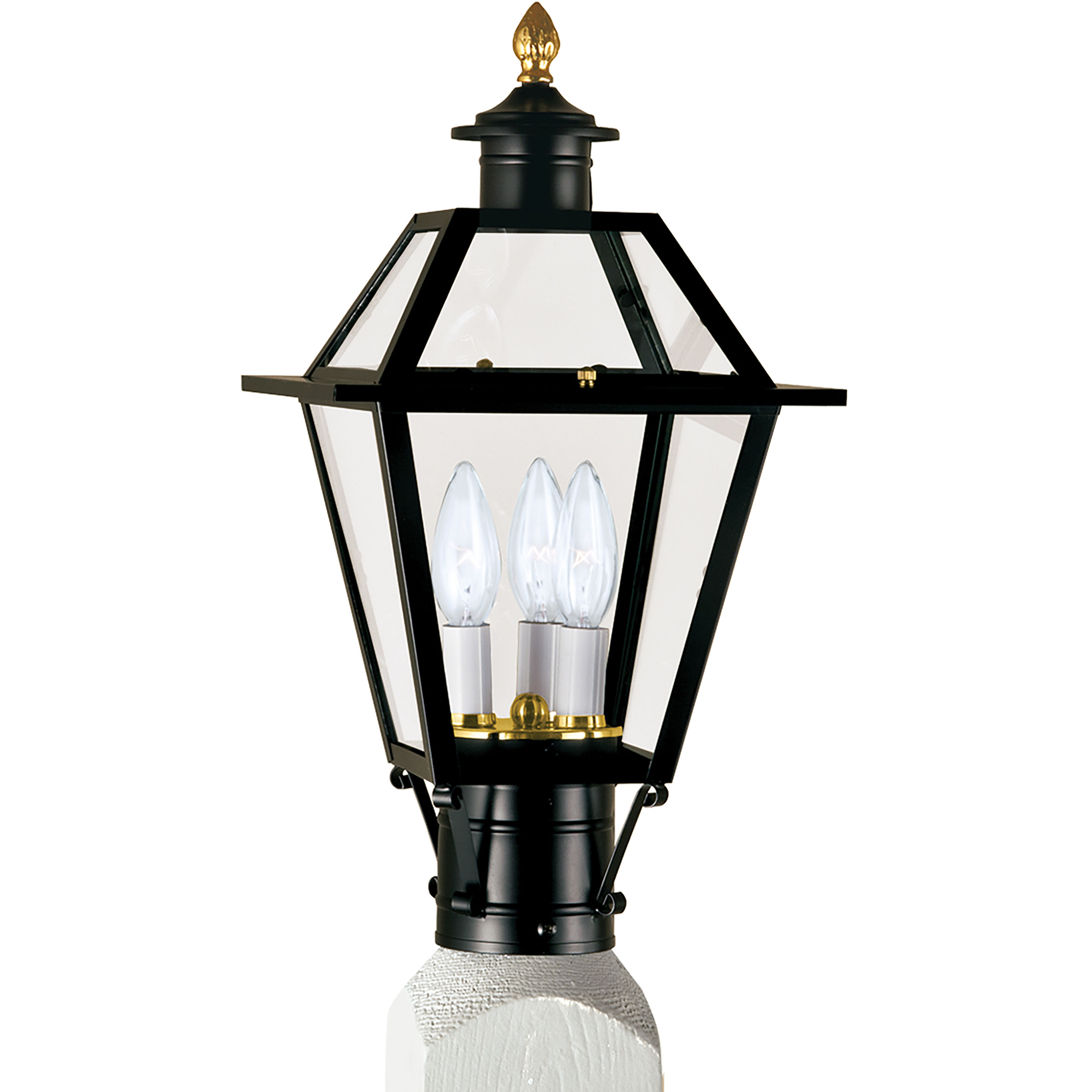 Lexington 3 Light 17 inch Black Outdoor Post Light