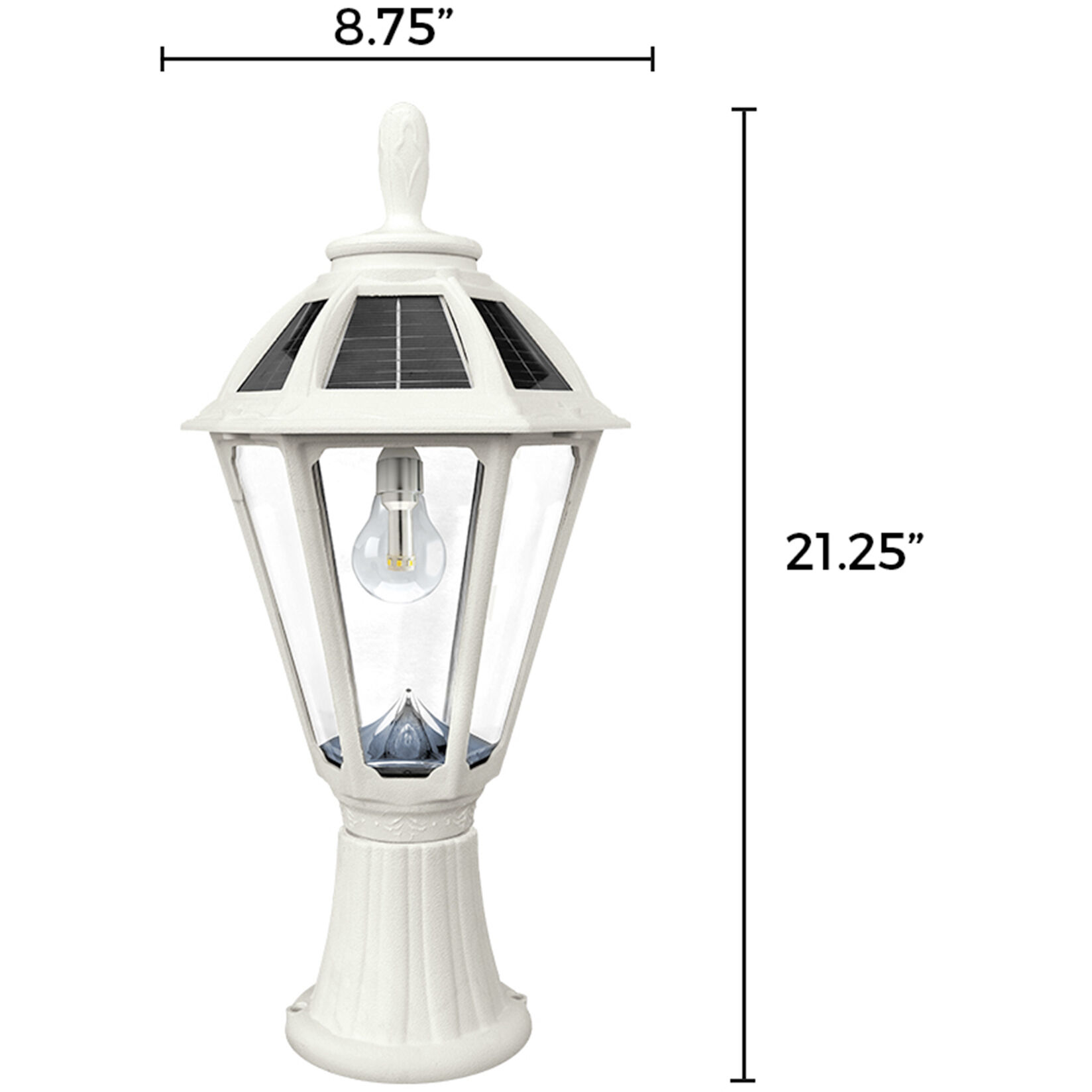 Polaris LED 19.25 inch White Outdoor Post Light, Solar