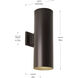 Cylinder Outdoor Wall Cylinder in Antique Bronze, Standard Lamping