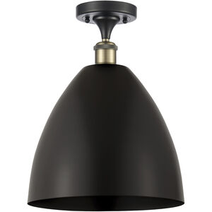 Ballston Dome LED 12 inch Black Antique Brass Semi-Flush Mount Ceiling Light