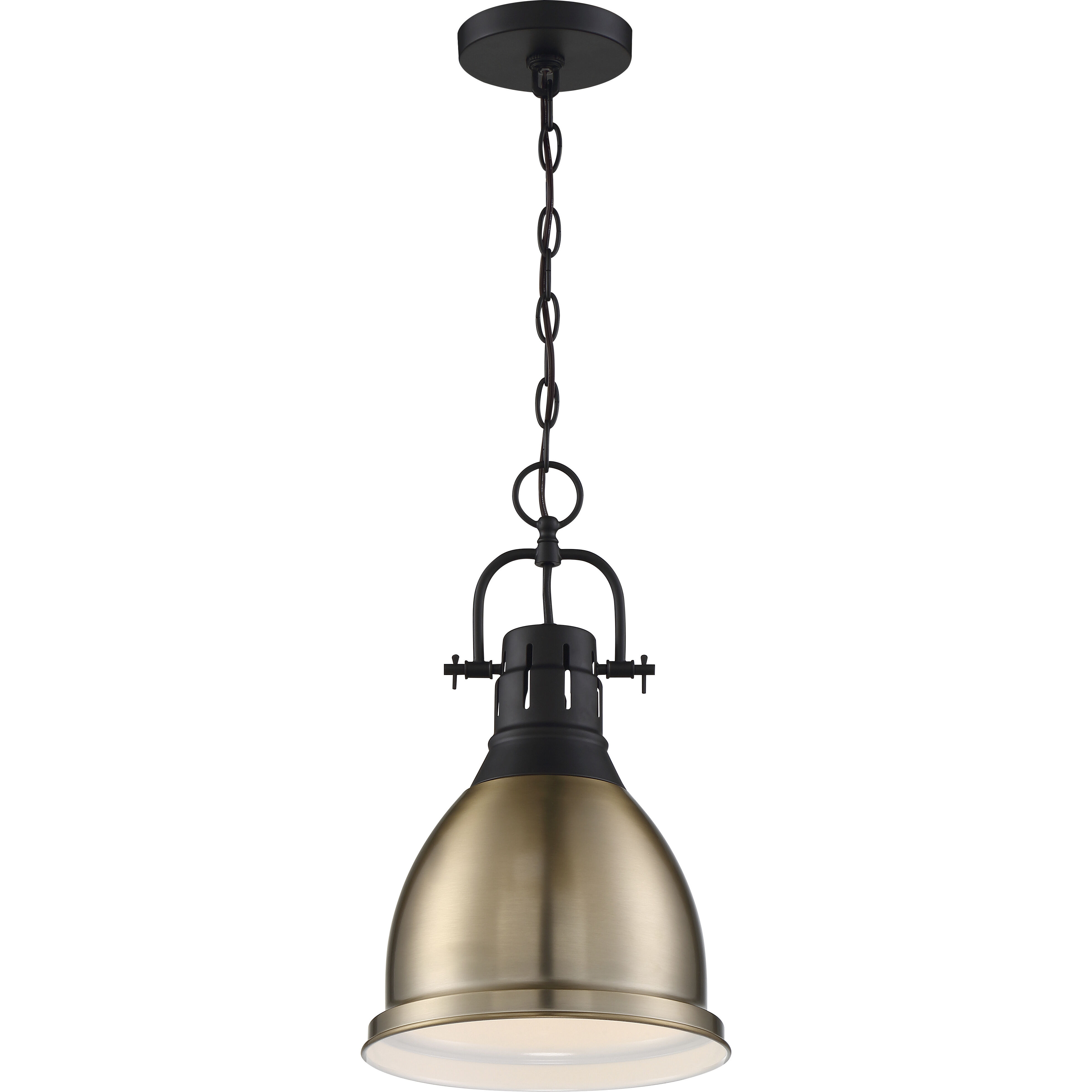 Watson 1 Light 10.25 inch Matte Black and Burnished Brass Pendant Ceiling Light