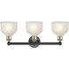 Dayton 3 Light 23.5 inch Black Antique Brass Bath Vanity Light Wall Light in White