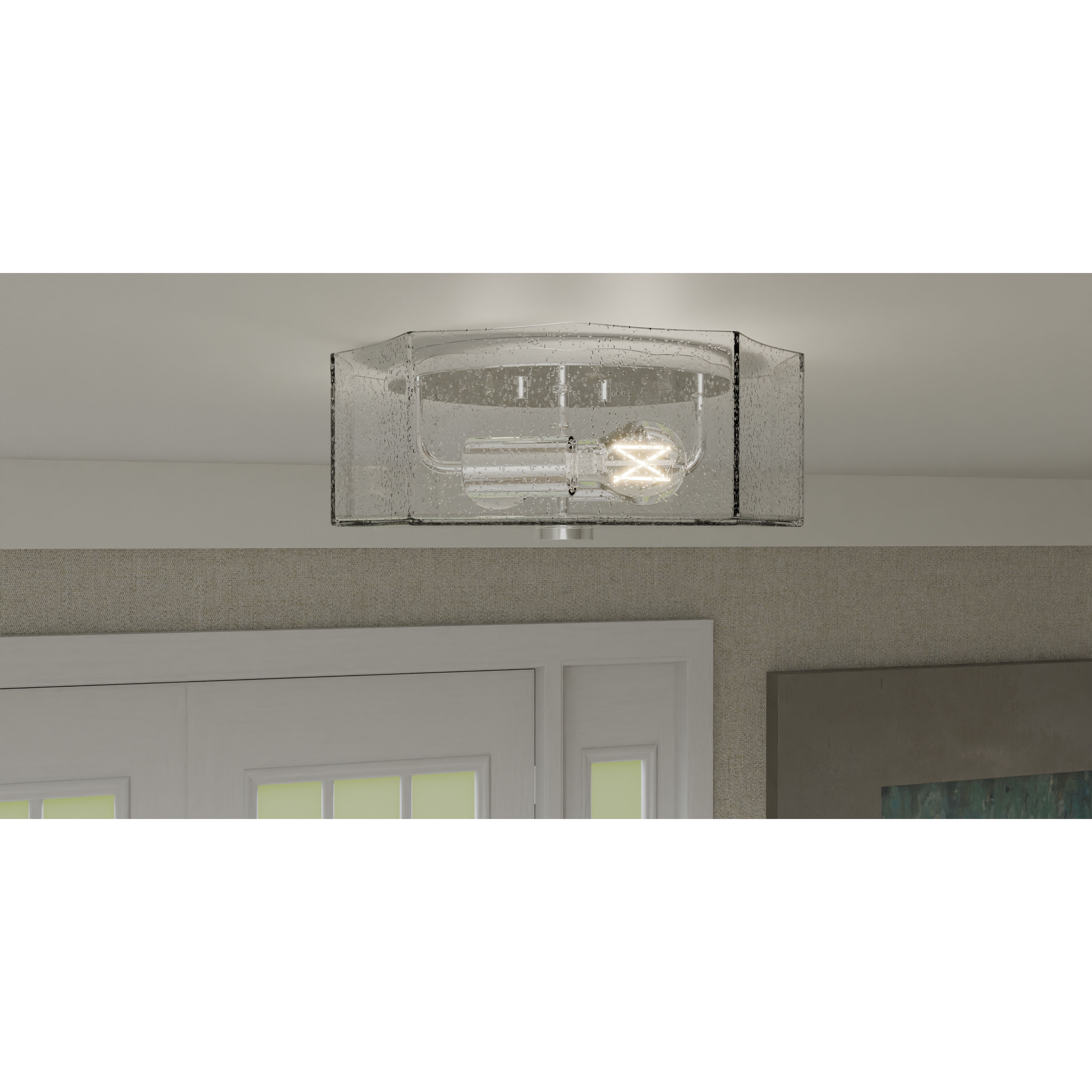 Kaplan 2 Light 14 inch Polished Chrome Flush Mount Ceiling Light, Medium