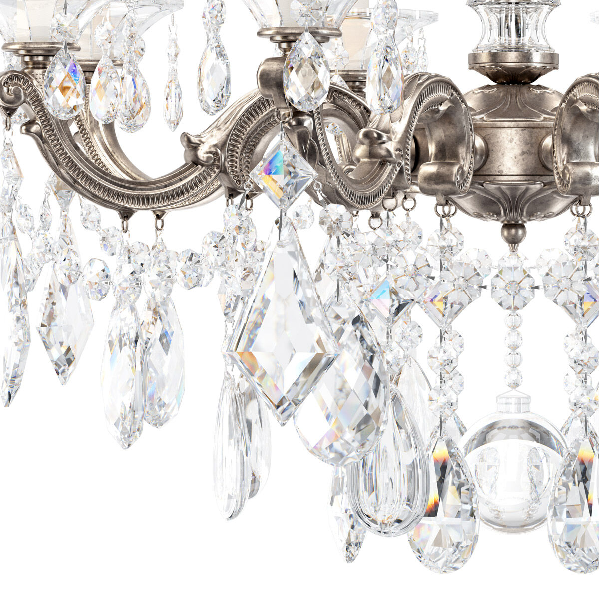 La Scala 8 Light 25 inch Antique Silver Chandelier Ceiling Light in Heritage, Antique Silver Cast