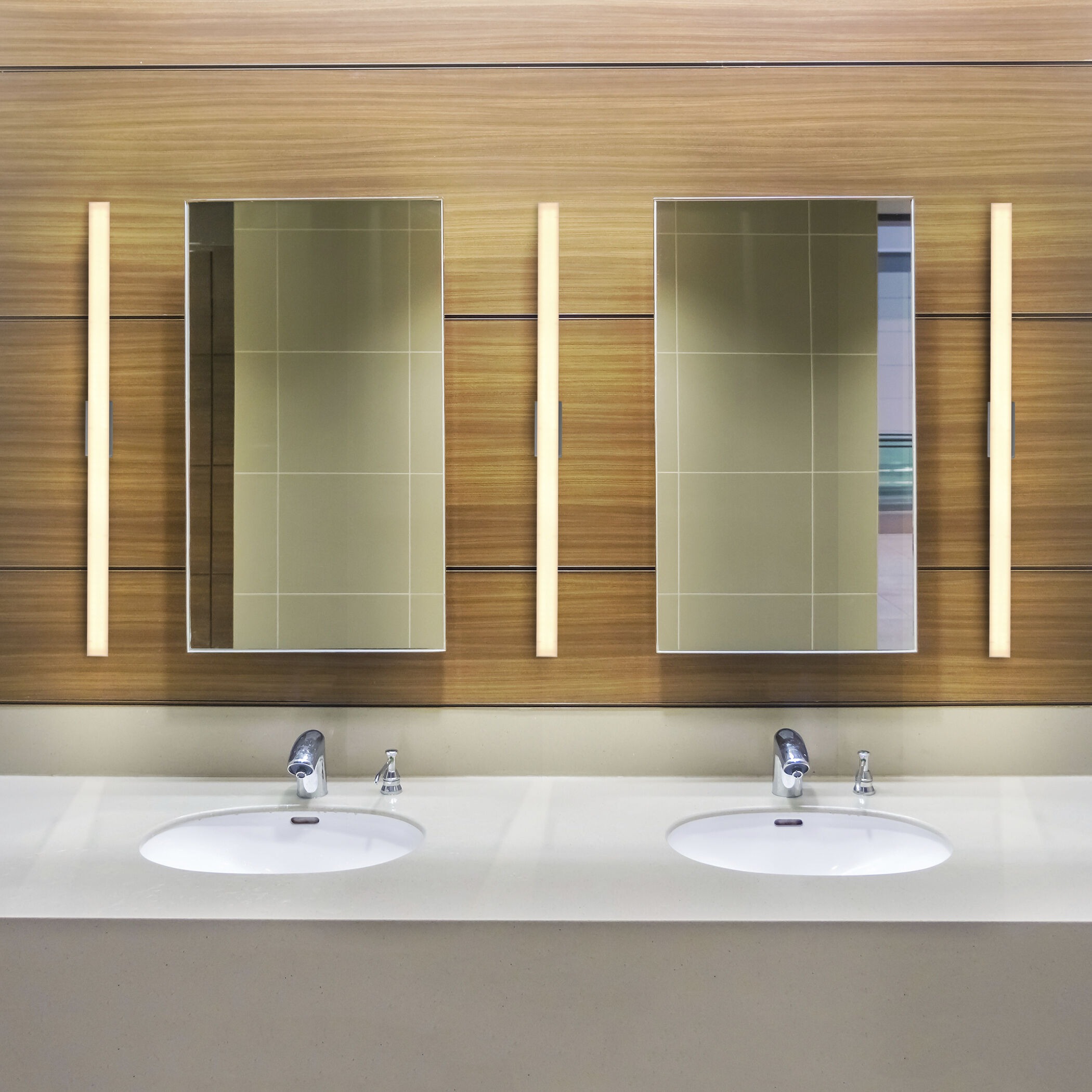 Procyon 36 inch Silver Bathroom Vanity Light Wall Light