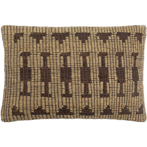 Twareg 20 X 13 inch Camel/Eggplant/Chocolate/Nickel Lumbar Pillow