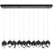 Chrysalis 10 Light 44.5 inch Dark Smoke Pendant Ceiling Light in Black Crystal, Long Pipe