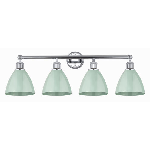 Plymouth Dome 4 Light 34.5 inch Polished Chrome Bath Vanity Light Wall Light in Seafoam