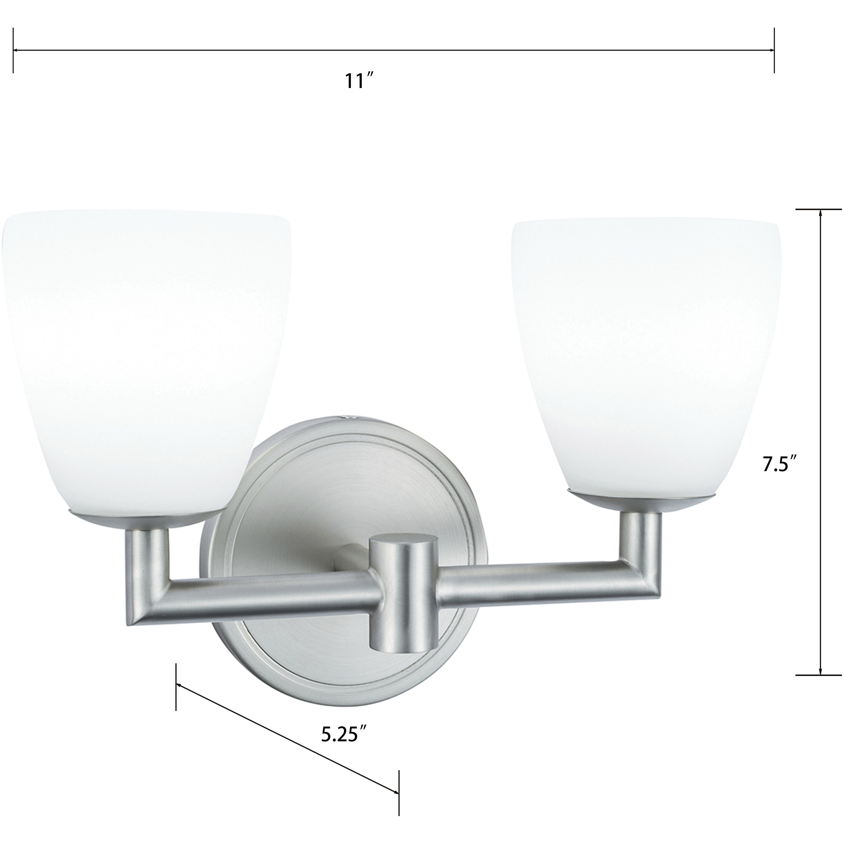 Chancellor Vanity Light Wall Light in Brushed Nickel