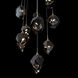 Chrysalis 9 Light 20.5 inch Modern Brass Pendant Ceiling Light in Black Crystal, Small