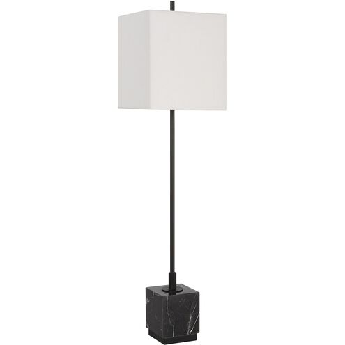 Escort 37 inch 100.00 watt Satin Black and Black Marble Buffet Lamp Portable Light