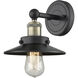 Railroad Sconce Wall Light in Black Antique Brass, Matte Black