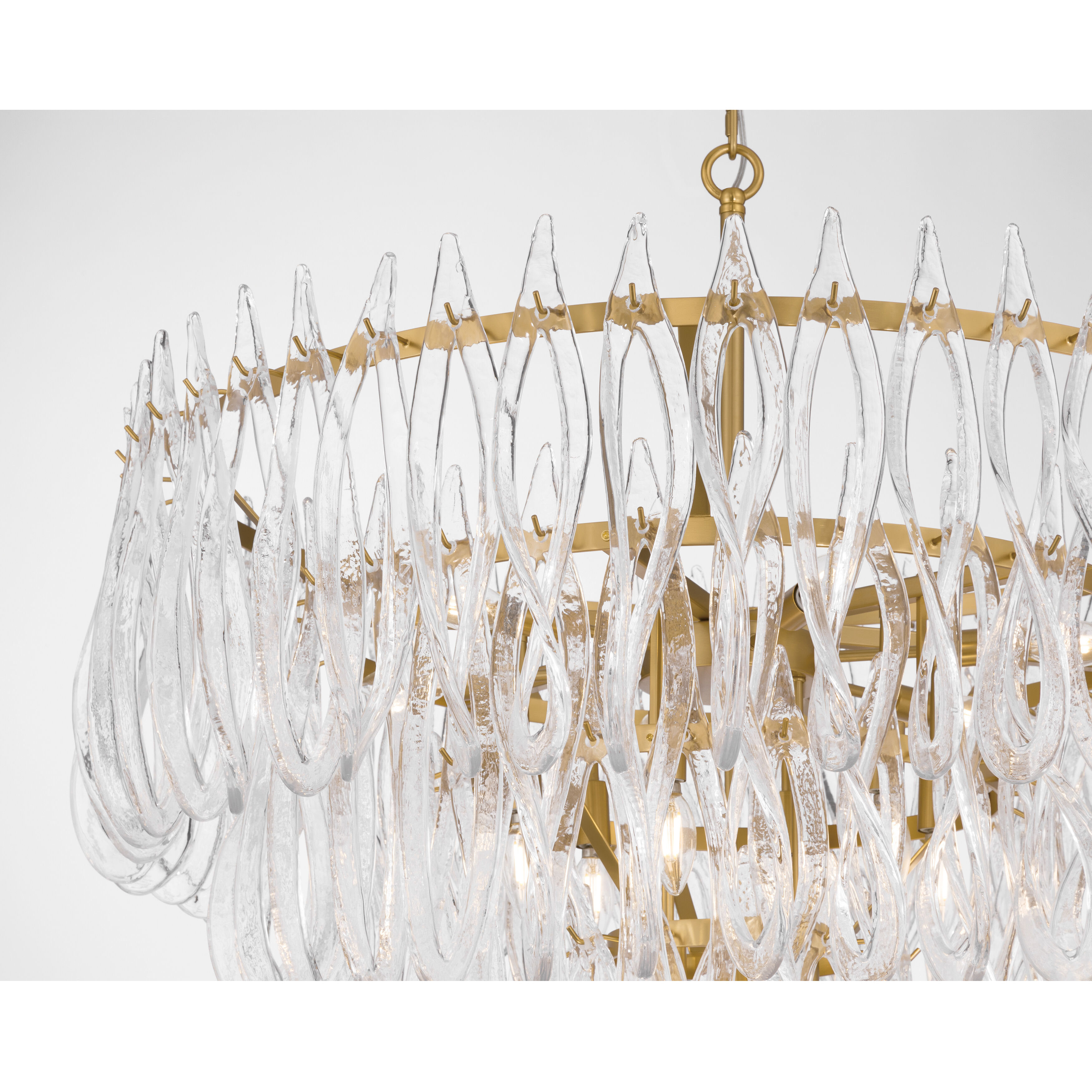 Glassara 15 Light 39.75 inch Legacy Brass Pendant Ceiling Light