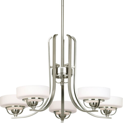 Torque 5 Light 25 inch Brushed Nickel Chandelier Ceiling Light