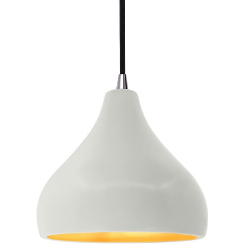 Radiance 1 Light 8 inch Matte White and Champagne Gold and Brushed Nickel Pendant Ceiling Light
