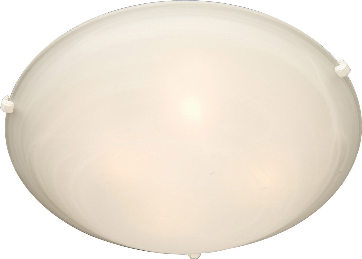 Malaga 3 Light 16 inch White Flush Mount Ceiling Light in Marble