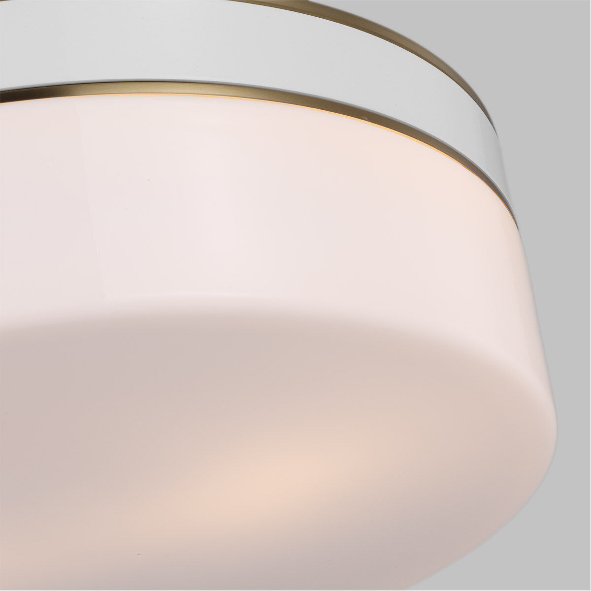 kate spade new york Monroe 2 Light 14 inch Burnished Brass Flush Mount Ceiling Light in Burnished Brass / Gloss White