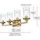Thane 4 Light 25 inch Satin Gold Bath Sconce Wall Light