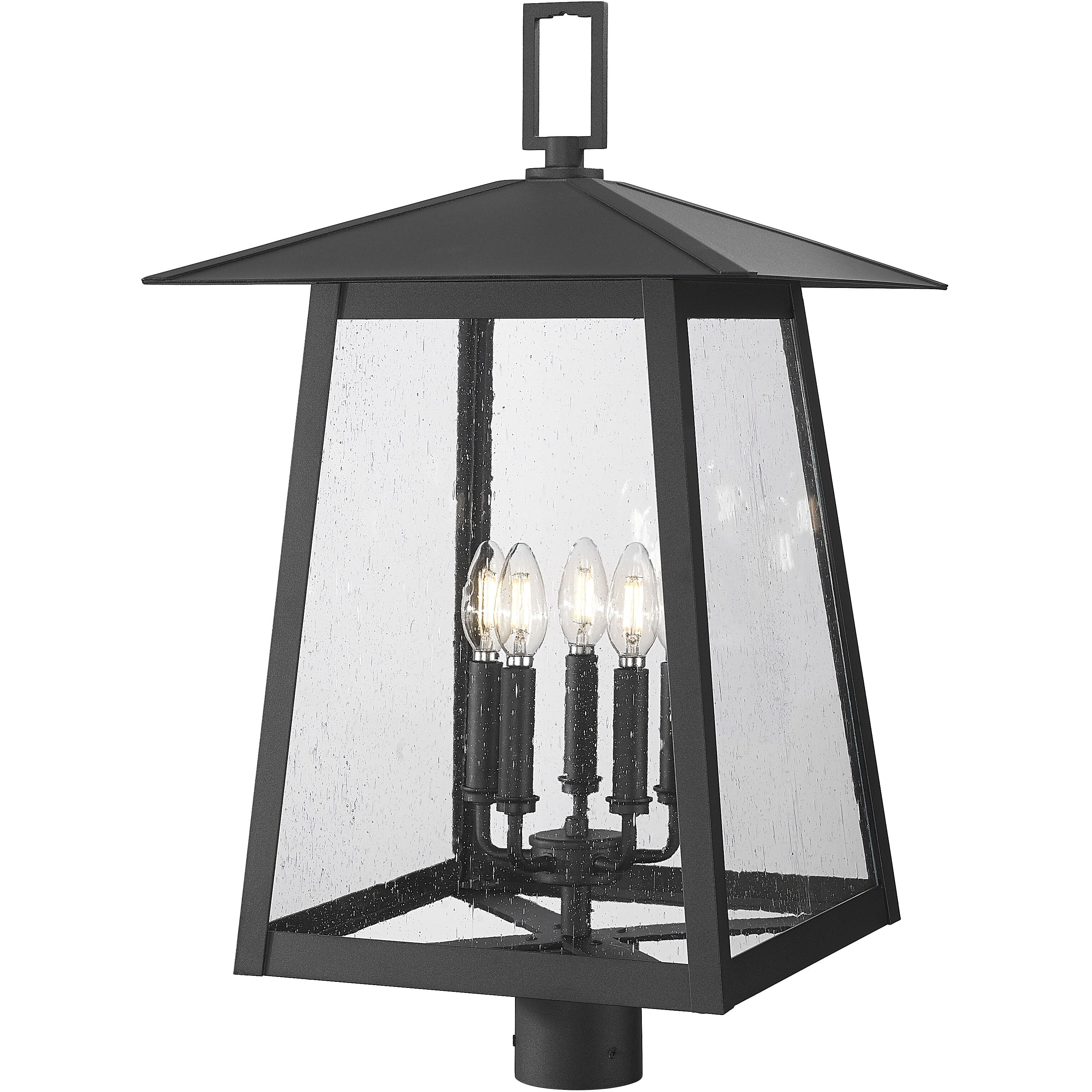 Rainer 5 Light 27.5 inch Black Outdoor Post Mounted Fixture in G9