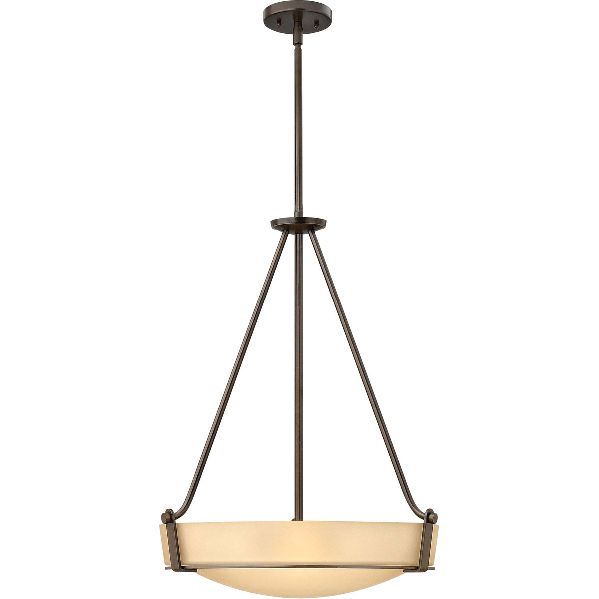 Hathaway 4 Light 20.75 inch Olde Bronze Indoor Foyer Pendant Ceiling Light in Etched Amber