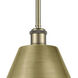 Ballston Cone 1 Light 12 inch Antique Brass Pendant Ceiling Light