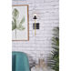 Neri 1 Light 7 inch Black and Brass Bath Sconce Wall Light