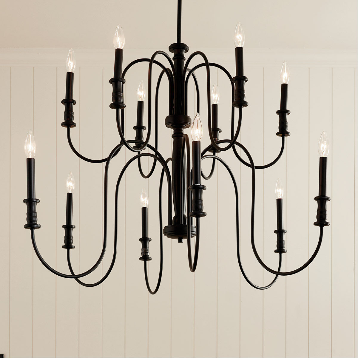 Homestead Karthe 12 Light 42 inch Black Chandelier Ceiling Light, Karthe