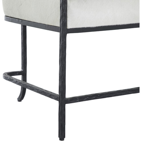 Victor Flat Black / Natural Ivory Hide Bench