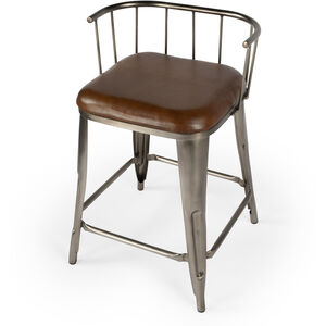 Coriander Iron & Leather 25" Counter Stool in Multi-Color