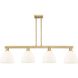 Arcadia Bristol Island Light Ceiling Light in Brushed Brass, Matte White