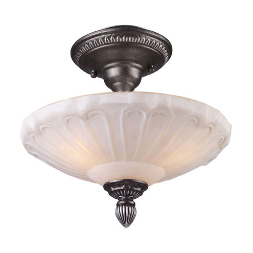 Hamlet 3 Light 12 inch Dark Silver Semi Flush Mount Ceiling Light